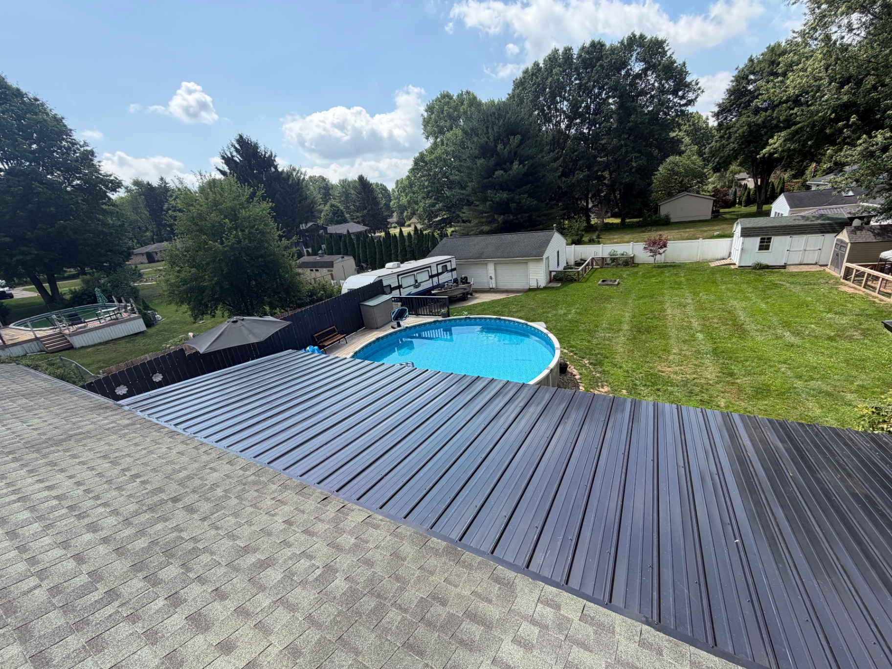 Standing seam metal roof installation by KECO Exteriors
